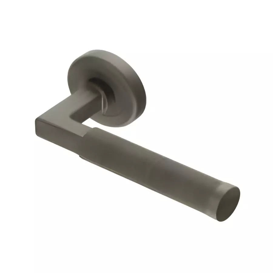 Ebco Mortise Door Handle Brass Zen On Rose 2 Antique Brass Finish and ⌀50 mm Keyhole, MDHBZ-KH50-R2-AQ