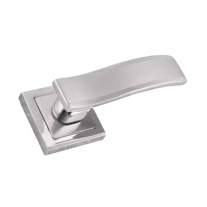 Jainson Locks Full Zinc Picasso Rose Door Handle Set Normal 60 mm Cylinder Size S.S Finish, 865