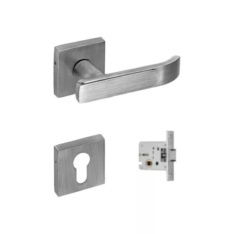 OZONE Aries Series Apollo Mortise Handle for Bathroom Zinc Alloy 45x85mm Lock Body Chrome Plated / Satin Nickel, OZH-ARI-APO BT RS CP/SN
