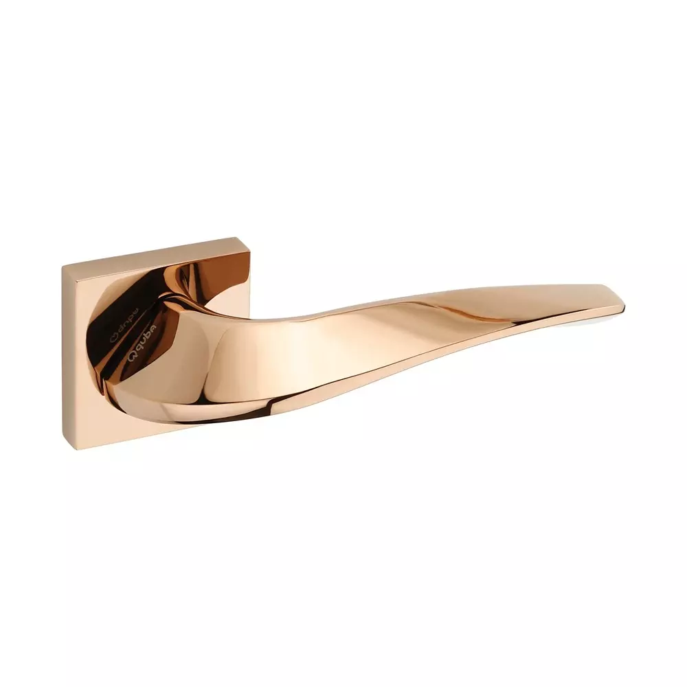 Quba Iconic Door Handle Brass RGPVD Finish, QP 3013