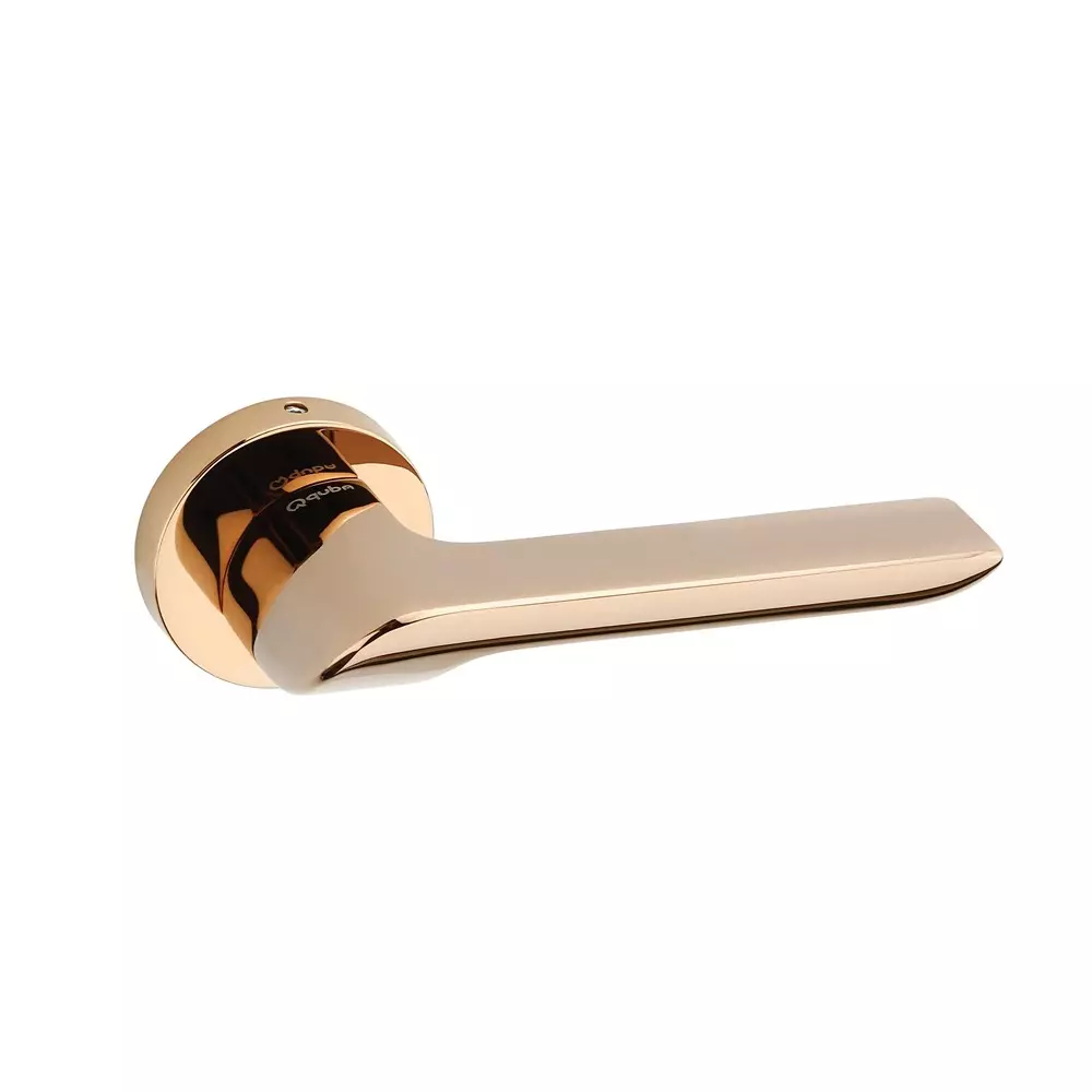 Quba Iconic Door Handle Brass RGPVD Finish, QP 3017