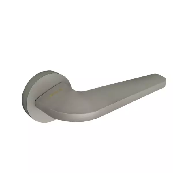 Hafele Left or Right Lever Door Handle Brass On Square Rose With Euro Profile Cylinder Escutcheon Nickel Matt Finish, 900.99.365