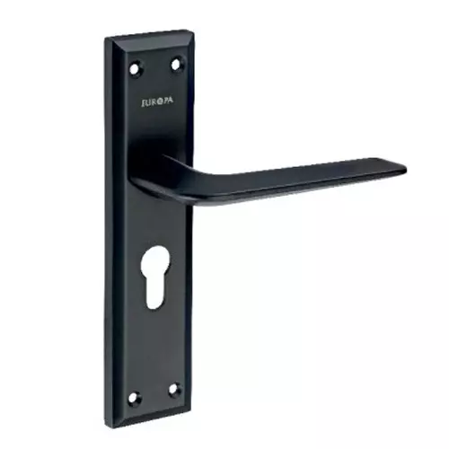 Europa Mortise Plate Handle Zinc 7 inch (178 mm) Matte Black Finish, GMHZS624