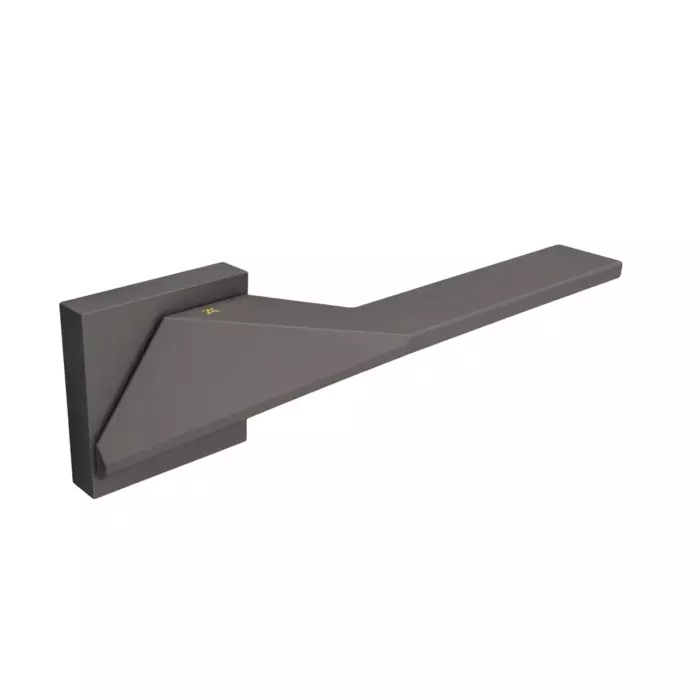 Hafele Left or Right Lever Door Handle Brass On Square Rose With Euro Profile Cylinder Escutcheon Anthracite Finish, 900.99.364