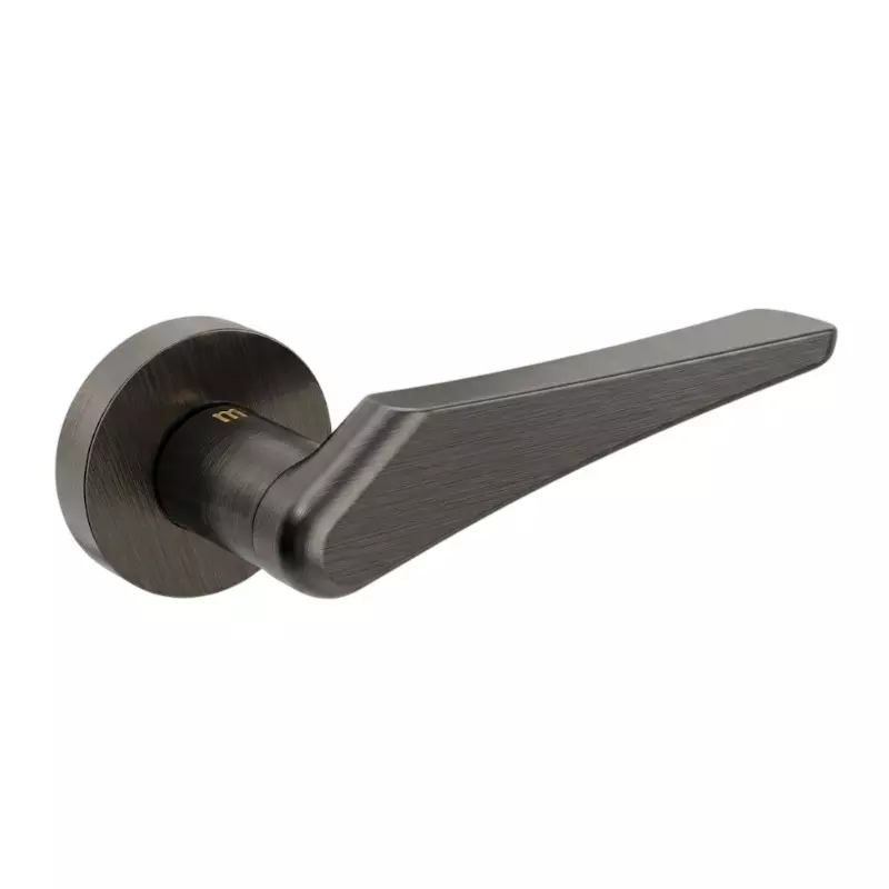 Hafele Left or Right Lever Door Handle Brass On Square Rose With Euro Profile Cylinder Escutcheon Anthracite Finish, 900.78.950