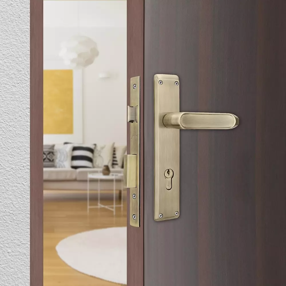 Godrej Door Handle Set 2C NEH 21 Antique Brass, 3534
