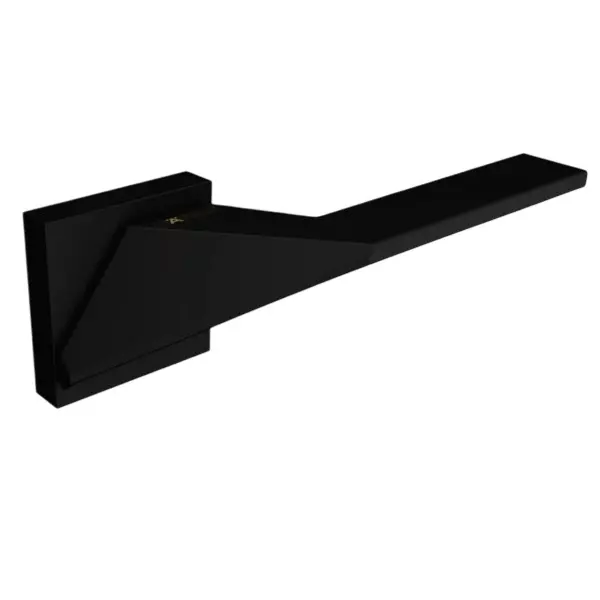 Hafele Left or Right Lever Door Handle Brass On Square Rose With Euro Profile Cylinder Escutcheon Black Matt Finish, 900.99.362