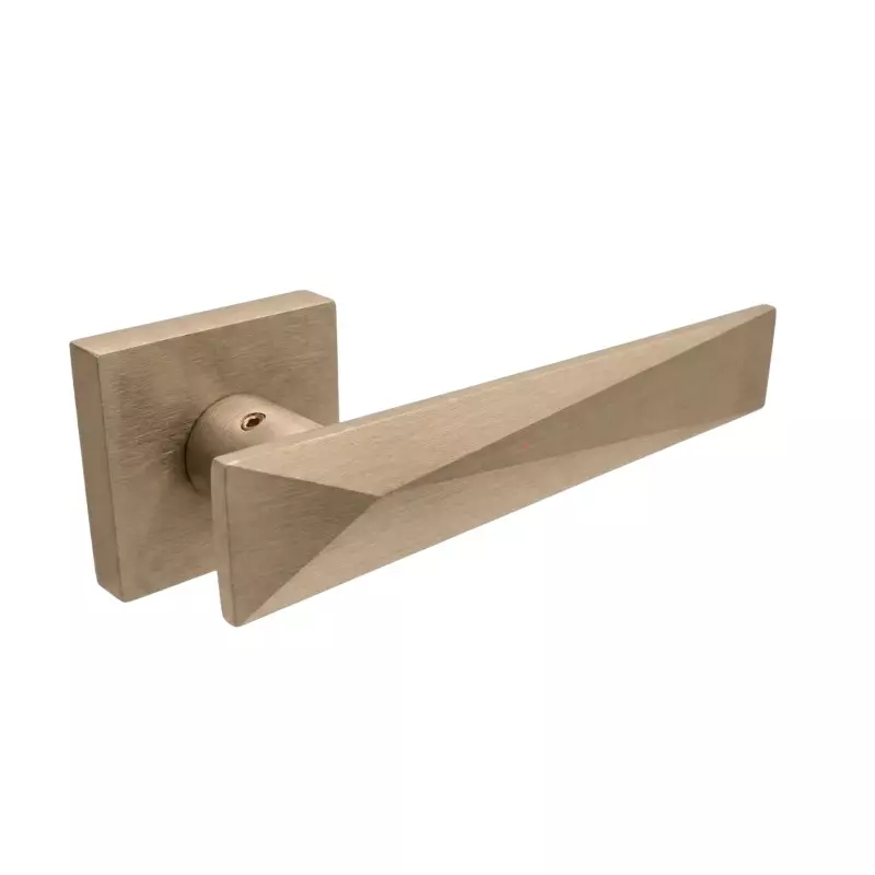Hafele Left or Right Lever Door Handle Brass On Square Rose With Euro Profile Cylinder Escutcheon Antique Brass Finish, 900.78.942