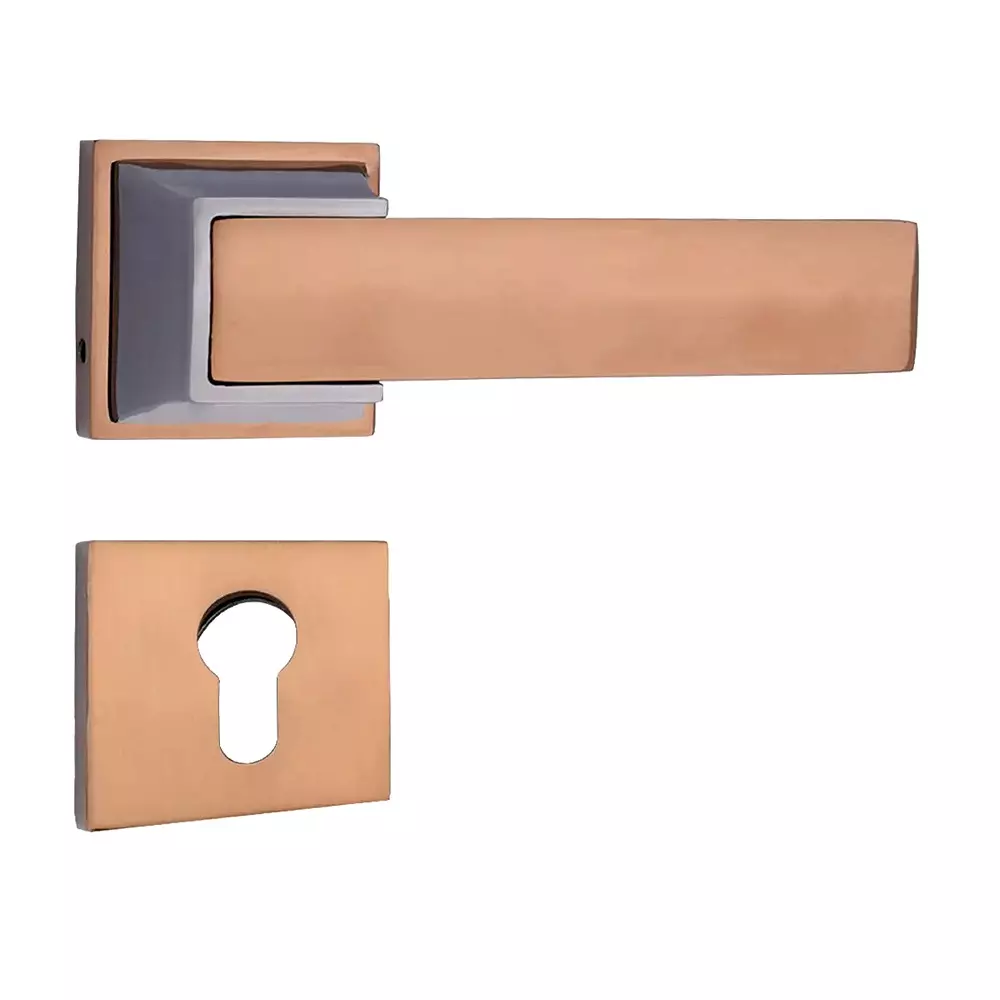 Magmus Mortise Handle Set Brass PVD Rose Gold / Satin Black Finish (SJ - 378), 300501378.5108