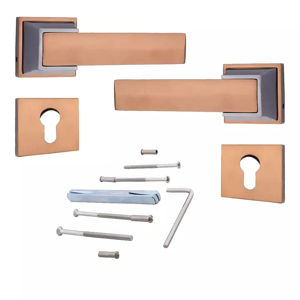 Magmus Mortise Handle Set Brass PVD Rose Gold / Satin Black Finish (SJ - 378), 300501378.5108