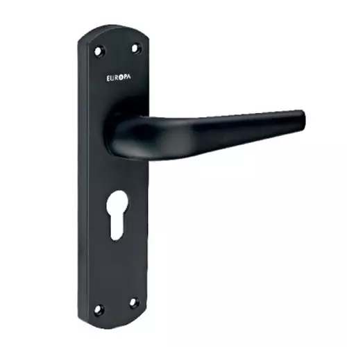 Europa Mortise Plate Handle Zinc 7 inch (178 mm) Matte Black Finish, GMHZS660