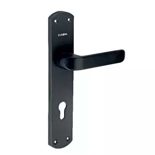 Europa Mortise Plate Handle Zinc 9 inch (228 mm) Matte Black Finish, GMHZNG42