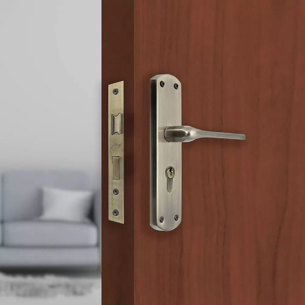 Godrej Door Handle Set 1CK EM 02 Antique Brass 200 mm, 7696