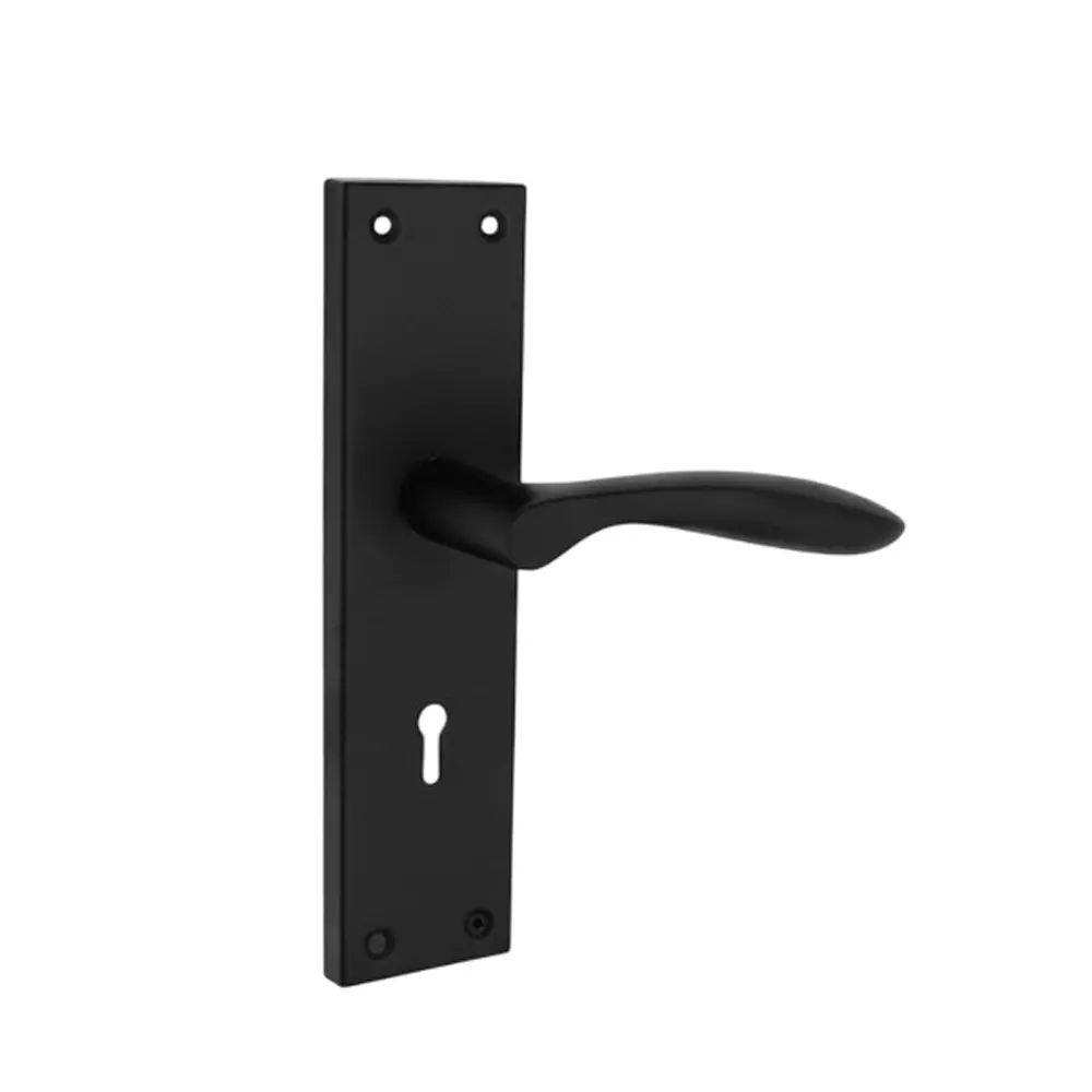 Harrison B-444 Series Mortise Lock Handle Aluminium Black Finish with 3 Keys, 22510