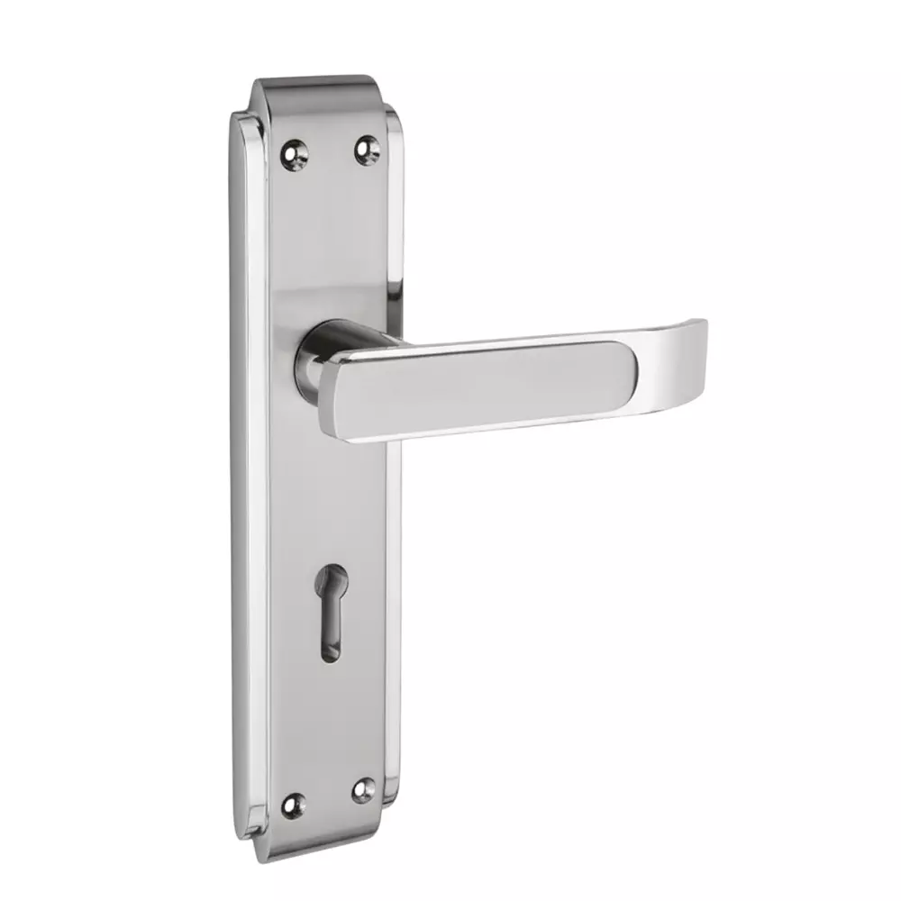 Harrison CAMRY Right Hand Side Door Handle White Metal 65 mm Plate Size Satin Chrome Finish, 80500