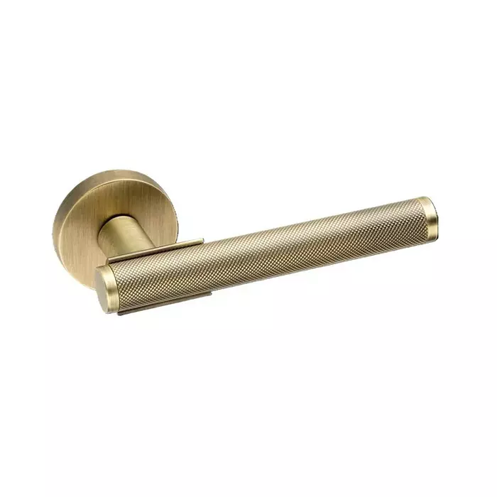 Quba Iconic Door Handle Brass ABM Finish, QX 2036