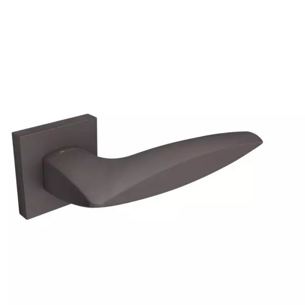 Hafele Left or Right Lever Door Handle Brass On Square Rose With Euro Profile Cylinder Escutcheon Anthracite Finish, 900.99.374