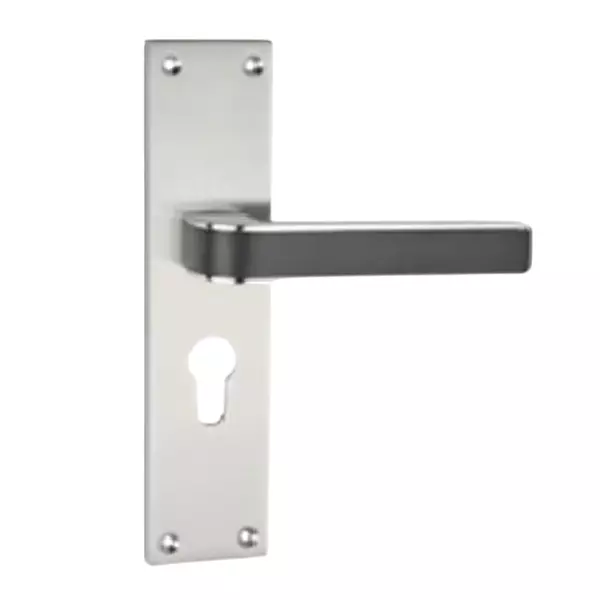 Tasa Mortise Handle White Metal Stainless Steel Finish, Q-35