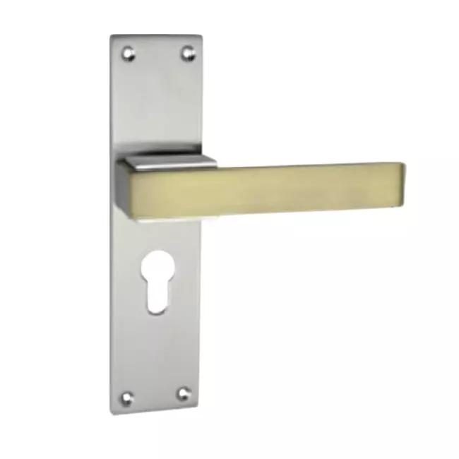 Tasa Mortise Handle White Metal Stainless Steel Finish, Q-36