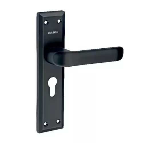 Europa Mortise Plate Handle Zinc 7 inch (178 mm) Matte Black Finish, GMHZS623