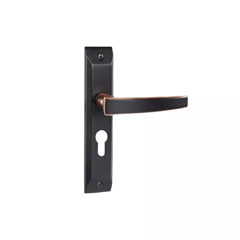 Godrej Door Handle Set 1CK NEH 06 Matte Black Rose, 3742
