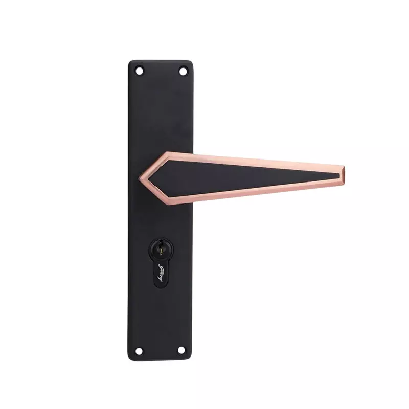 Godrej Door Handle Set 1CK NEH 22 Matte Black Rose 200 mm, 3767