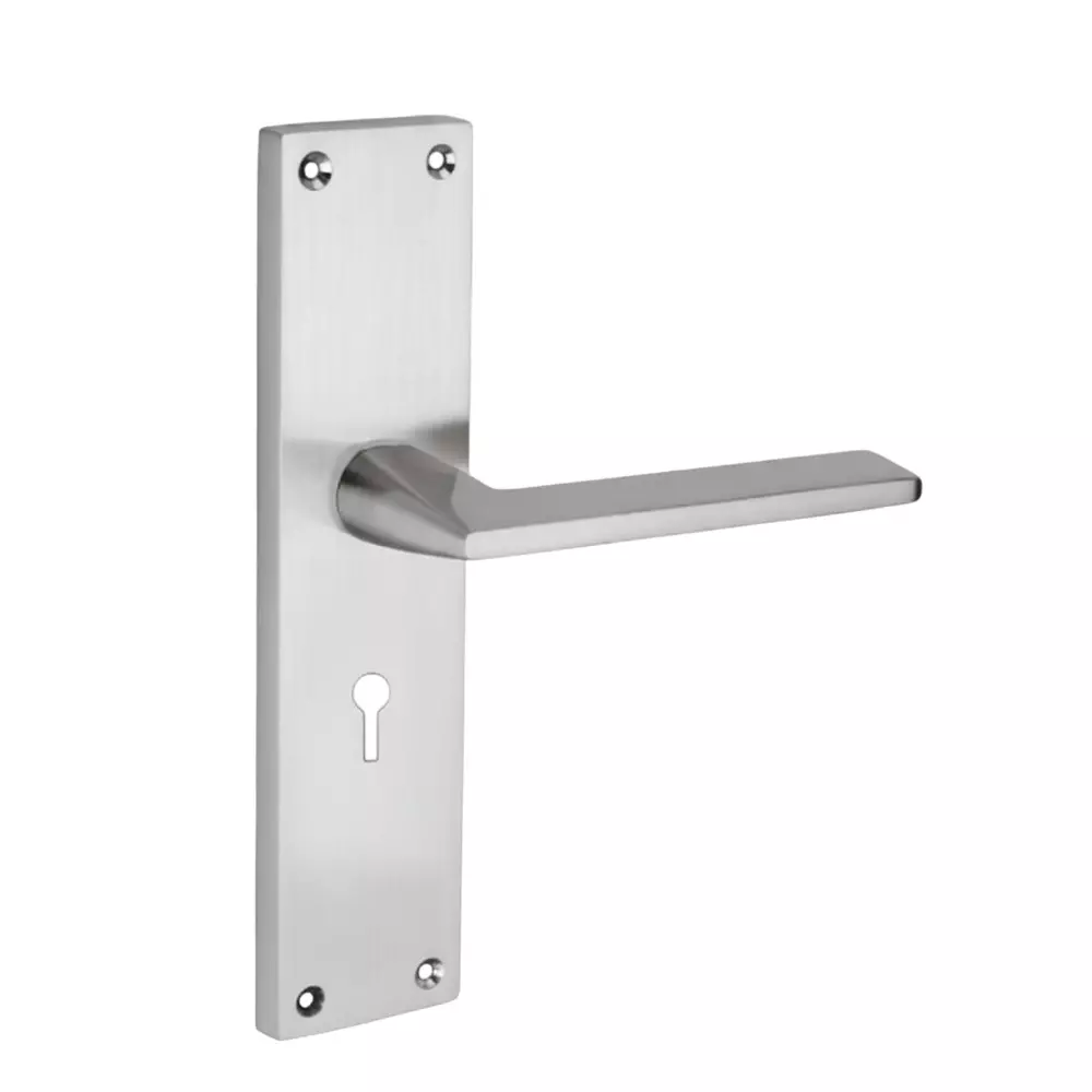 Harrison TUNE Right Hand Side Door Handle White Metal 65 mm Plate Size Satin Chrome Finish, 82500
