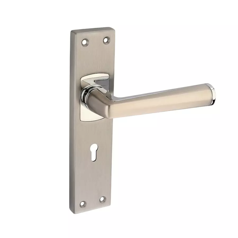Harrison EV1 Mortise Lock Handle Chrome Plated White Metal Handle Material Stainless Steel Plate Material 8 Inch (200 mm) Plate Size for Doors & Gates Use, 31597