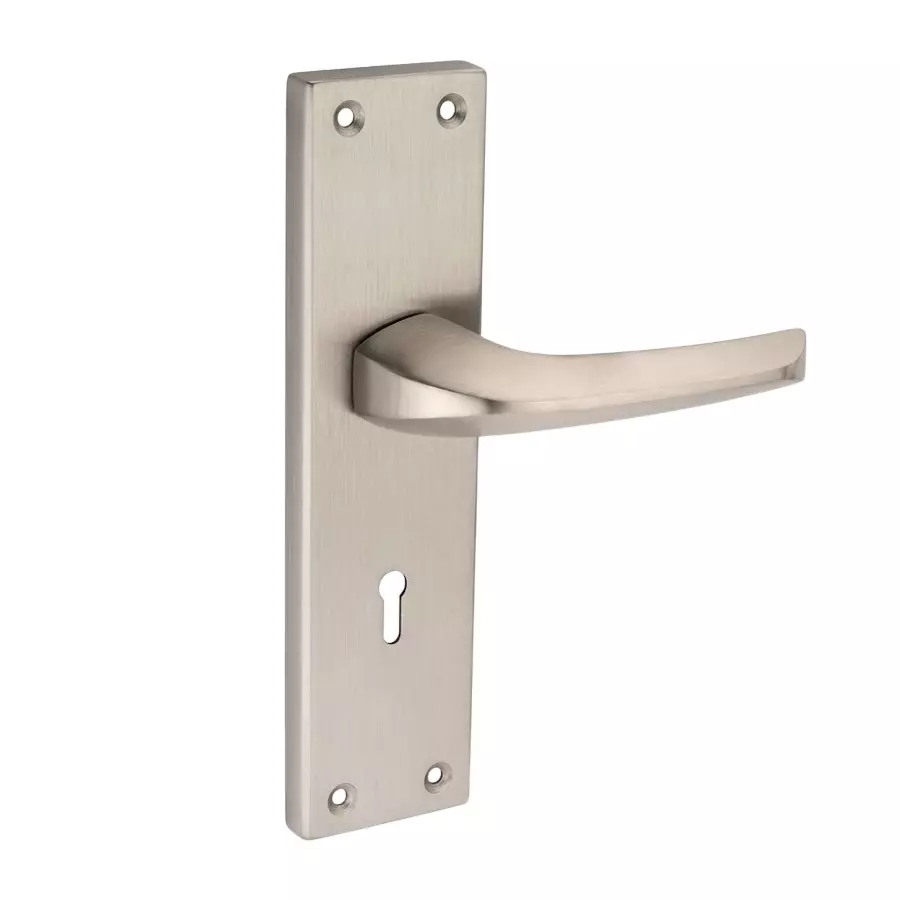 Harrison B-555 Mortise Lock Handle KY Lock Type Chrome Plated Color Stainless Steel Plate Material 8 Inch (200 mm) Plate Size for Doors & Gates Use, 26601