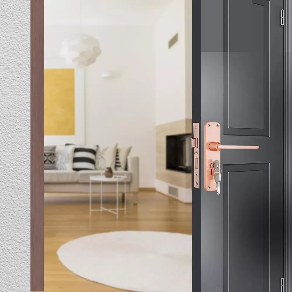Godrej Door Handle Set 1CK BM 10 Rose Gold 175 mm, 5632