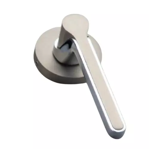 Jainson Locks Ss + Zinc / Alm Plum Rose Door Handle Set Normal 60 mm Cylinder Size Matt Satin Finish, 459