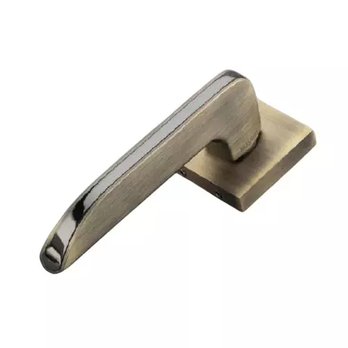 Jainson Locks Ss + Zinc / Alm Flute Rose Door Handle Set Normal 60 mm Cylinder Size Matt Antique Finish, 475