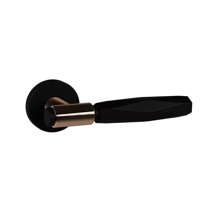 Quba Iconic Door Handle Brass RGPVD/JBM Finish, QX 2038