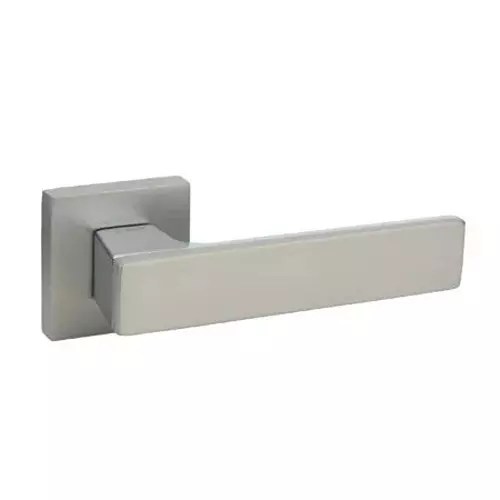 Quba Door Handle Zinc Alloy SSM/CP Finish, Q 5006