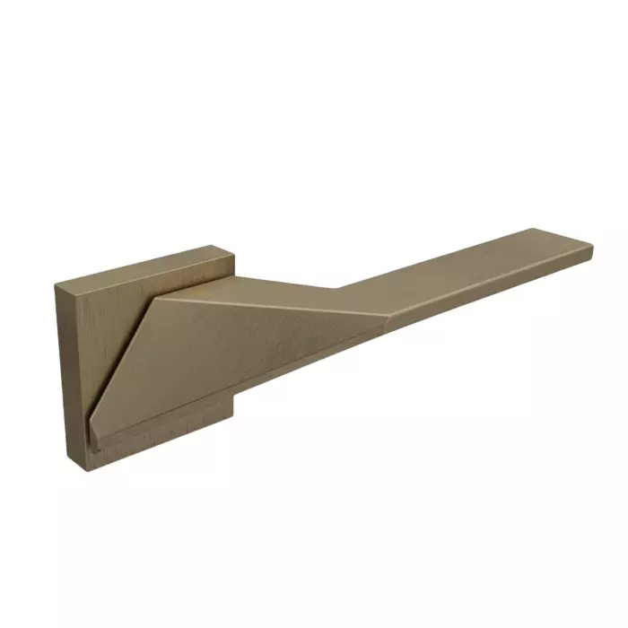 Hafele Left or Right Lever Door Handle Brass On Square Rose With Euro Profile Cylinder Escutcheon Antique Brass Finish, 900.99.361