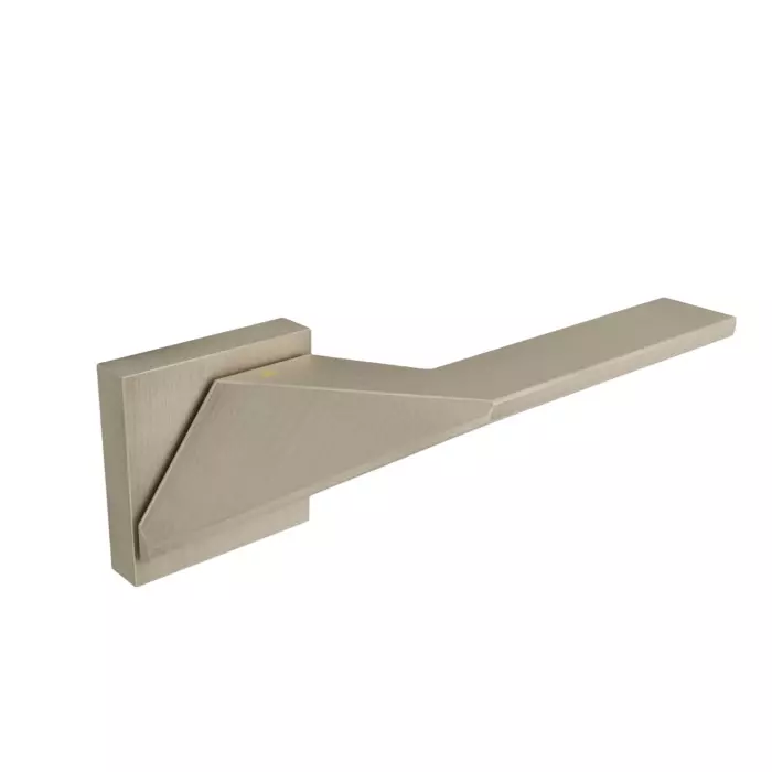 Hafele Left or Right Lever Door Handle Brass On Square Rose With Euro Profile Cylinder Escutcheon Nickel Matt Finish, 900.99.360