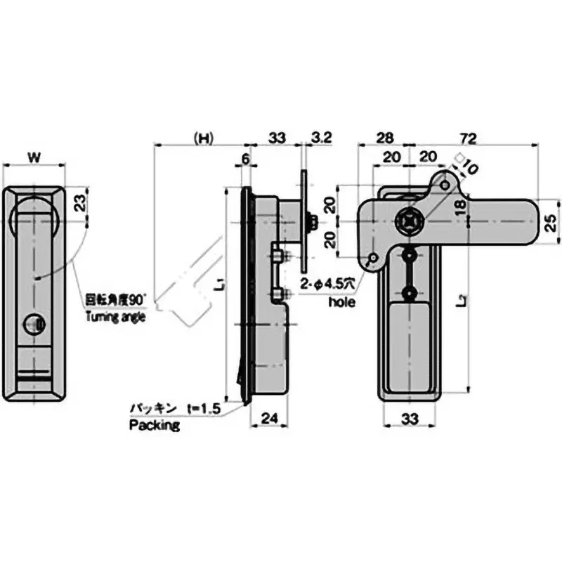 TAKIGEN Waterproof Flat Handle Zinc Alloy 700 g, A-496-2(#0200)