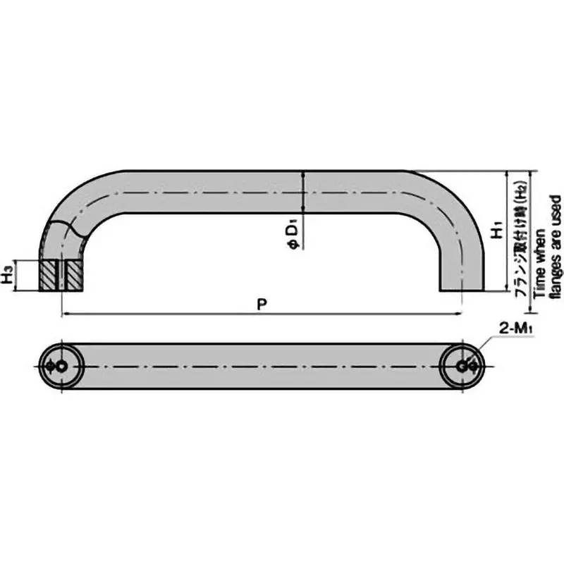 TAKIGEN Pipe Handle Stainless Steel Mirror Surface Finish, A-1524-16-250A