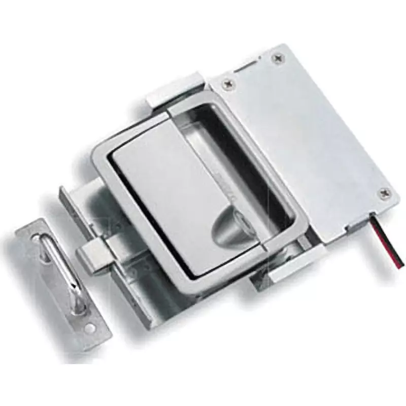 TAKIGEN Latch Type Flush Handle Electric Lock Zinc Alloy Satellite Chrome Plating, LE-151R-F-1-1-24V