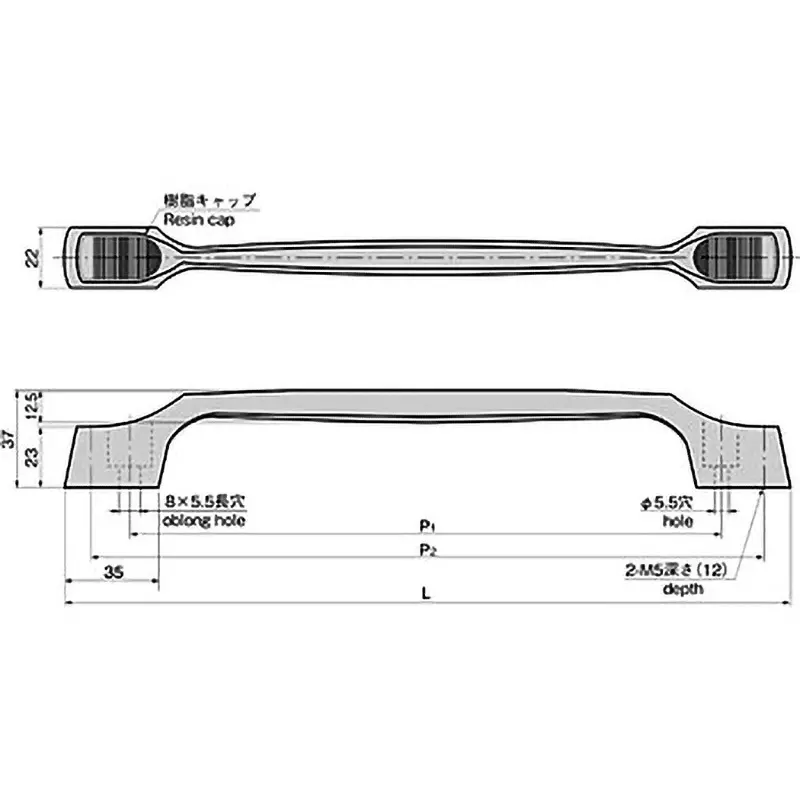 TAKIGEN Slim Handle Zinc Alloy Chrome Plating, A-41-G-25