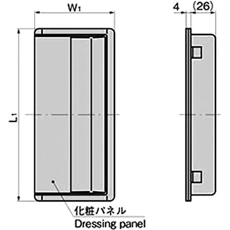 TAKIGEN Embedded Handle ABS Resin 82x70 mm (W1xW2), AP-179-1-Ivory