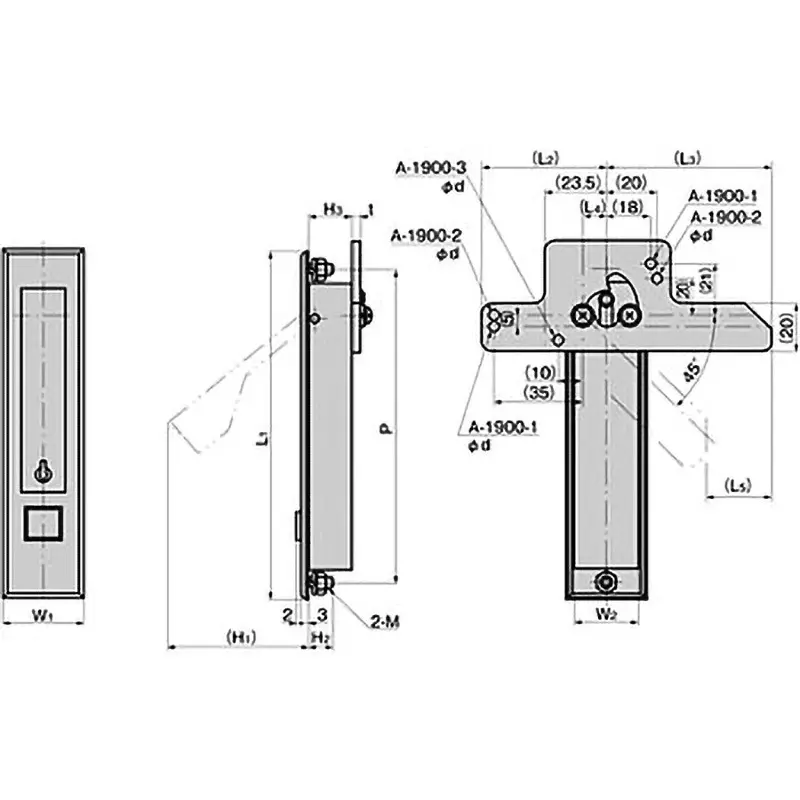 TAKIGEN Stainless Steel Flat Handle, A-1900-1-1(#0050)