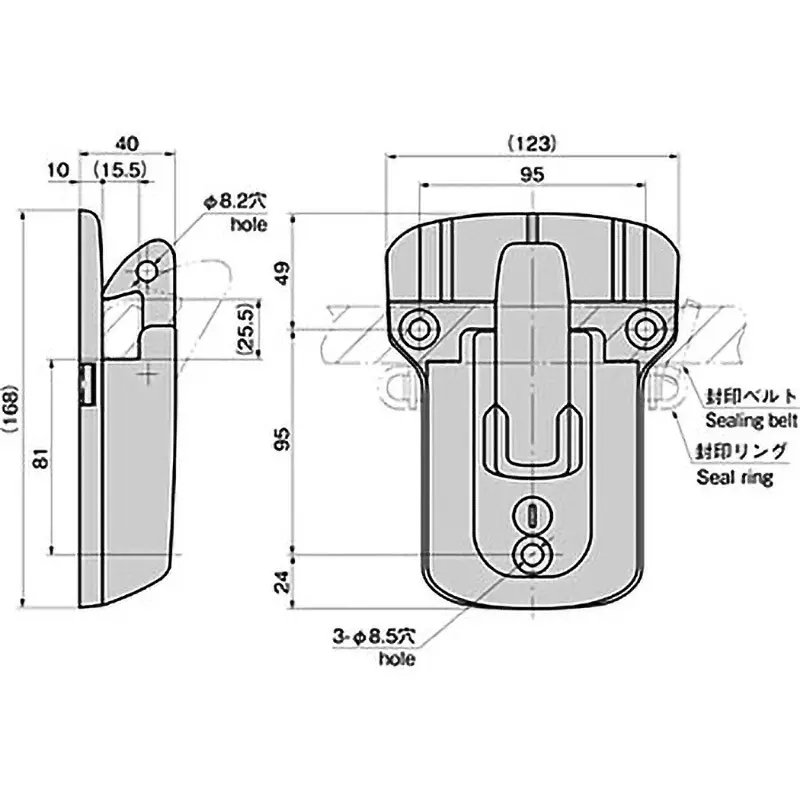 TAKIGEN One-Touch Handle Catch for Large Size, FA-810-C-3 No key