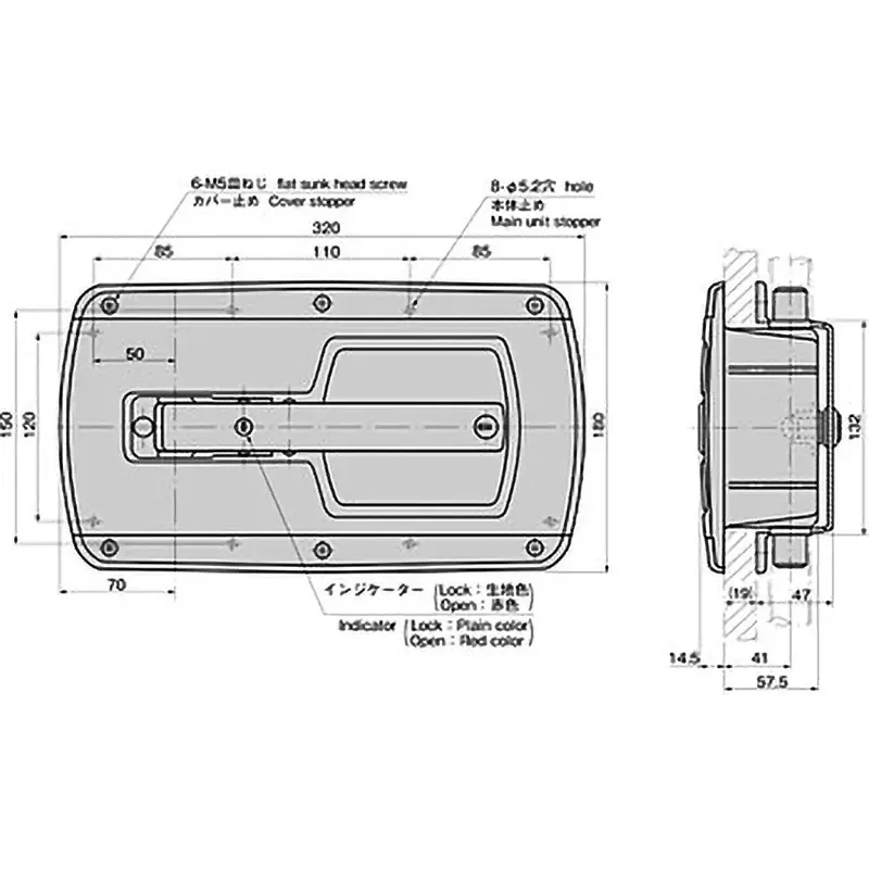 TAKIGEN Embedded Handle Zinc Alloy for Sealing, FA-815N-3-B