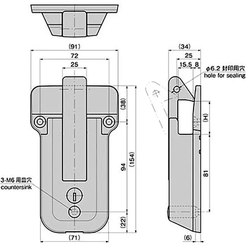 TAKIGEN Stainless One-Touch Handle Catch 1.01 Kg, FA-1810-C-2L(#T0230)