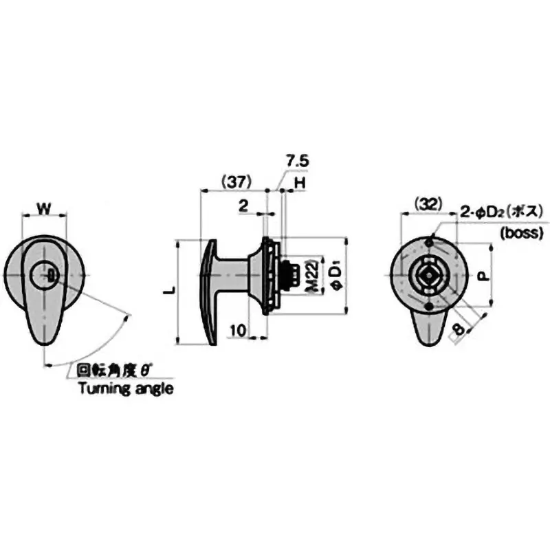 TAKIGEN Oval Handle Zinc Alloy Chrome Plating 110 g, A-19-2-1(#0200)