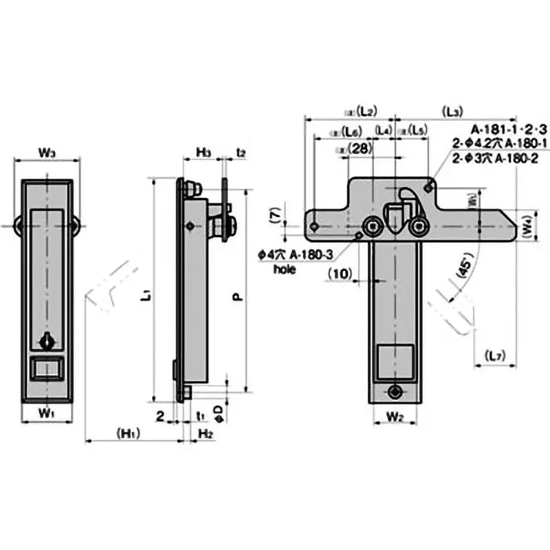 TAKIGEN Flat Handle Zinc Alloy 370 g with Push Button, A-181-1-1(#0050)