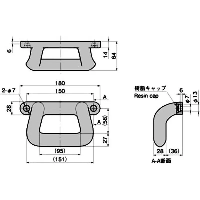 TAKIGEN Grab Handle Polyurethane Foam Black, AP-826