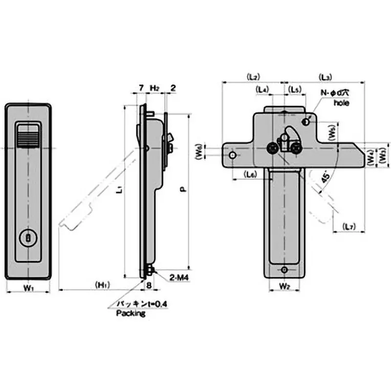 TAKIGEN Stainless Steel Flat Handle, A-1700-3-1(#0200)