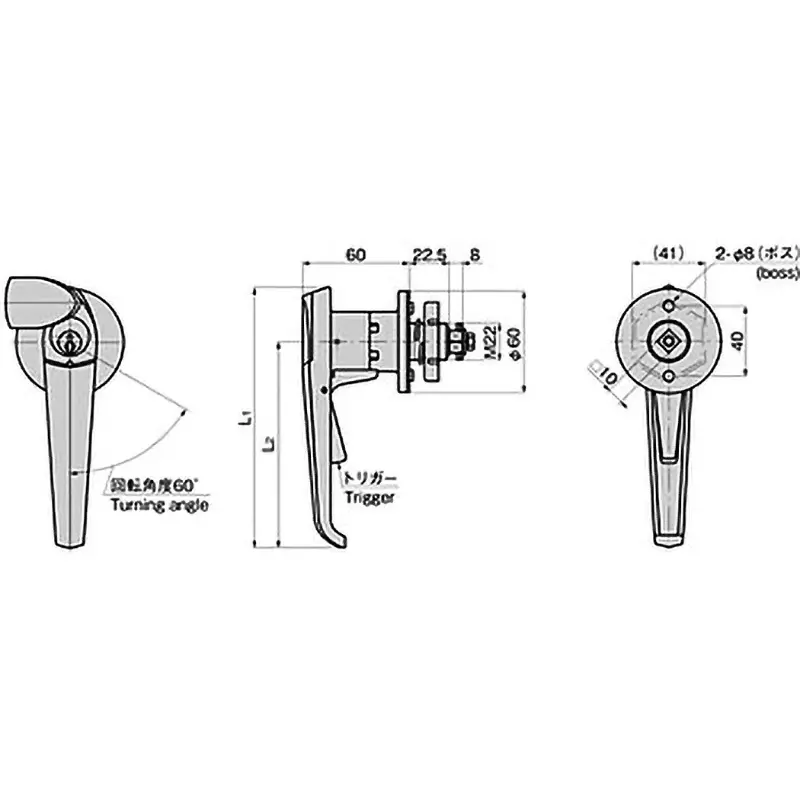 TAKIGEN Stainless Steel Waterproof Handle with Trigger 682 g, KA-1140-W-2-1(#300)